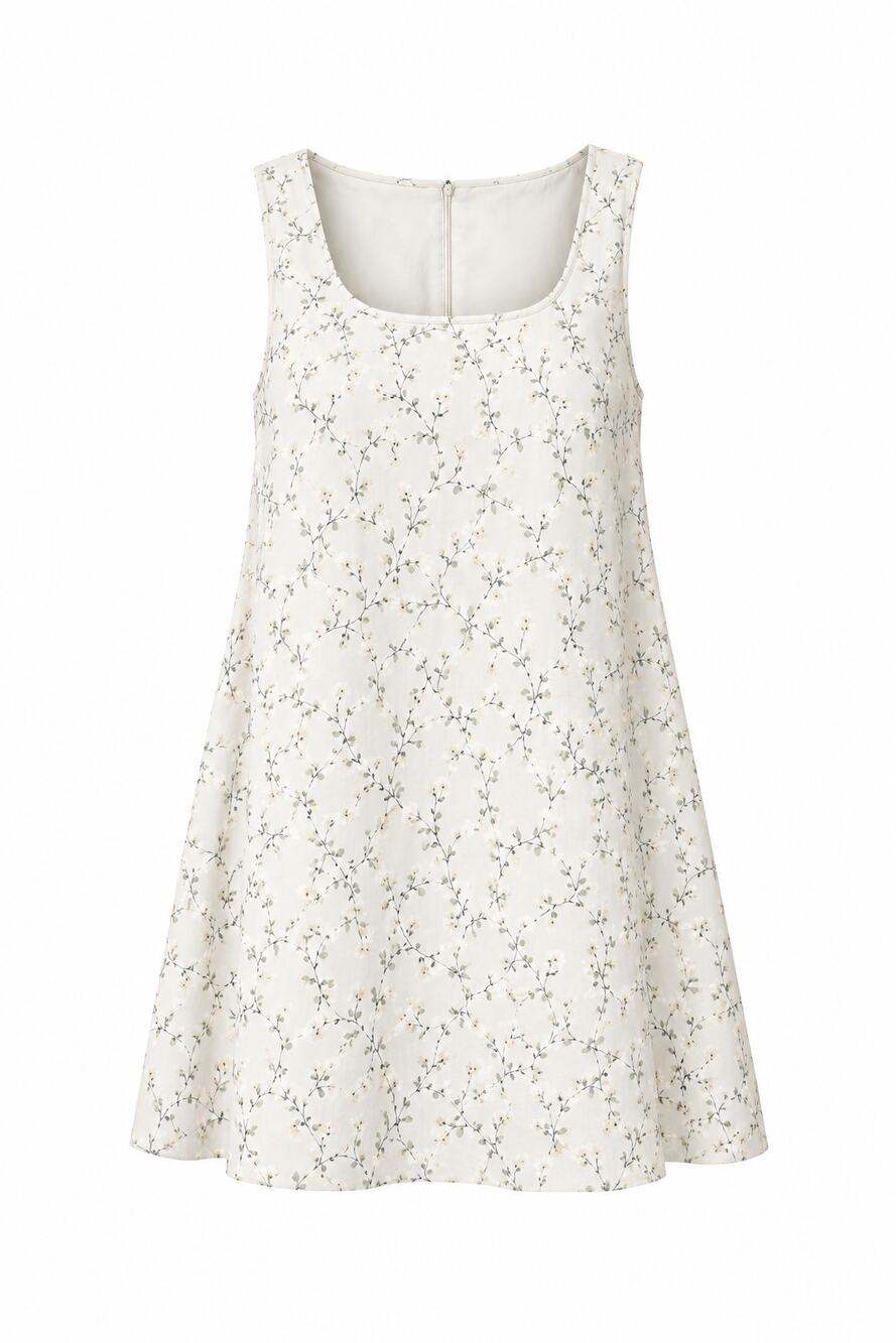 Cynthia Rowley Floral Linen Shift Mini Dress Size Medium